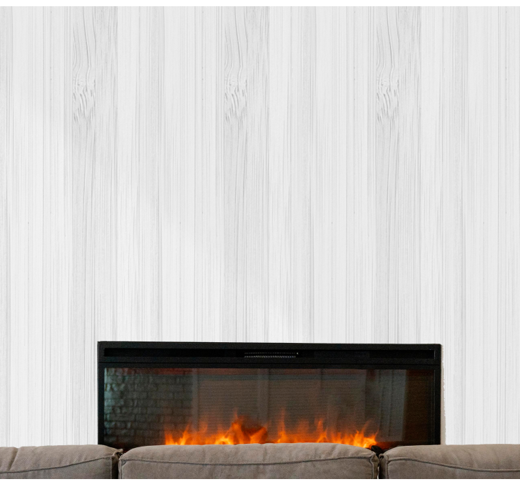 White wooden style Wood Effect  Wallpaper - TenStickers