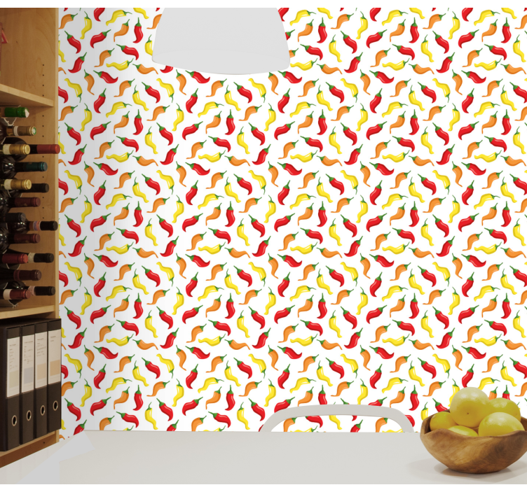 Yellow, orange vegetables and peppers wallpaper - TenStickers