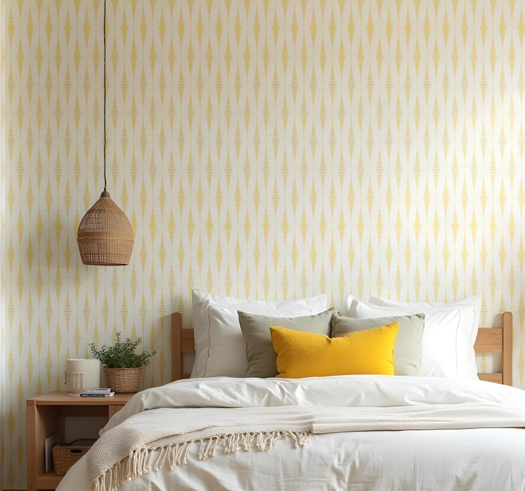 Yellow rabaul ikat shapes wallpaper - TenStickers