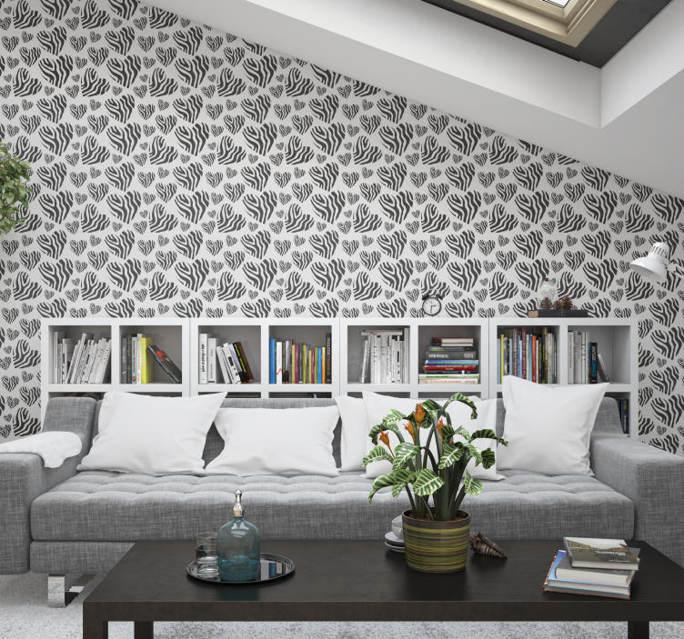 Zebra Pattern Simplicity living room wallpaper - TenStickers