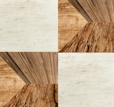 Geometric Timber wood effect wallpaper - TenStickers