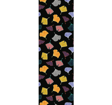 Colorful Ginkgo motif leaf wallpaper - TenStickers
