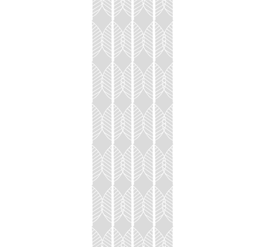 Grey striped motif leaf wallpaper - TenStickers