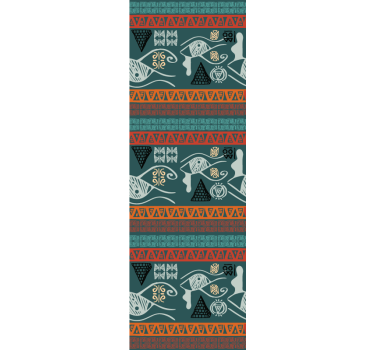 Coastal tribal geometry fish wallpaper - TenStickers