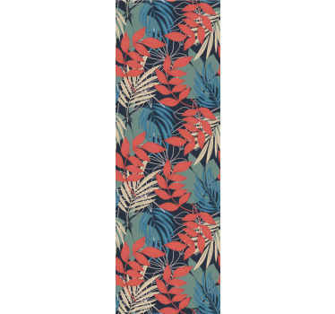 Blue coral jungle leaf wallpaper - TenStickers