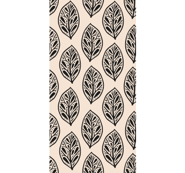 Stylish beige arrangement leaf wallpaper - TenStickers