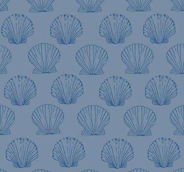 Sea shells repetitions fish wallpaper - TenStickers