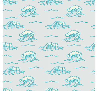 Bedroom wallpaper ocean wave design - TenStickers