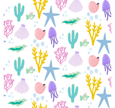 Bedroom wallpaper child seabed illustration - TenStickers