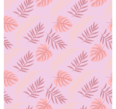 Bedroom wallpaper in pink tropical leaf design - TenStickers