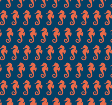 Bedroom wallpaper orange sea horse pattern decor - TenStickers