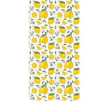 Bedroom wallpaper lemons and cream flowers - TenStickers