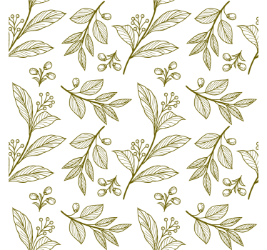 Bedroom wallpaper elegant leaf emblem design - TenStickers