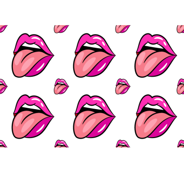 Bedroom wallpaper with playful lip design - TenStickers