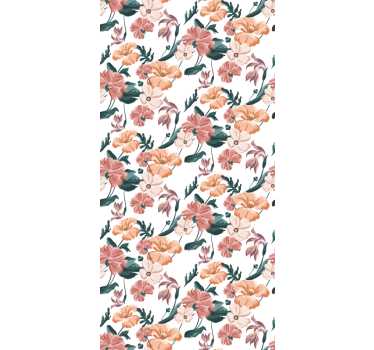 Bedroom wallpaper with beautiful pastel flower pattern - TenStickers