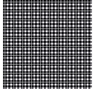 Bedroom wallpaper in black and white gingham pattern - TenStickers