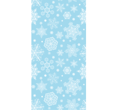 Bedroom wallpaper white snowflakes on blue background - TenStickers