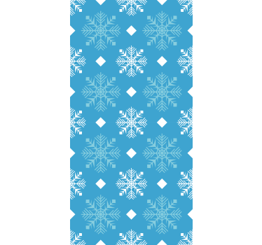 Bedroom wallpaper snowflakes in blue tones - TenStickers