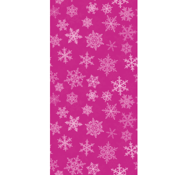 Bedroom wallpaper with pink snowflakes pattern - TenStickers