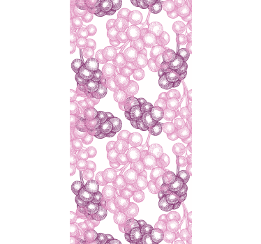 Bedroom wallpaper hand drawn pink and purple grapes - TenStickers