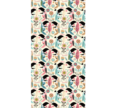Bedroom wallpaper tropical toucan design - TenStickers