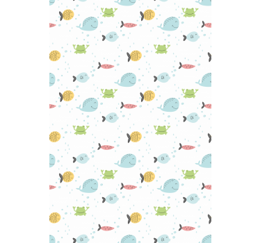 Colorful marine creatures bedroom wallpaper - TenStickers