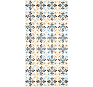Bedroom wallpaper retro botanical tiles - TenStickers