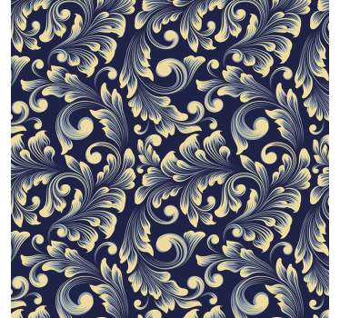 Bedroom wallpaper with gilded botanical design - TenStickers
