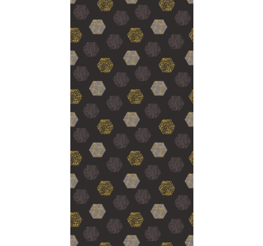 Office wallpaper nordic golden hexagons design - TenStickers