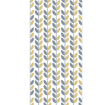 Scandinavian wallpaper grey and yellow vertical leaves - TenStickers