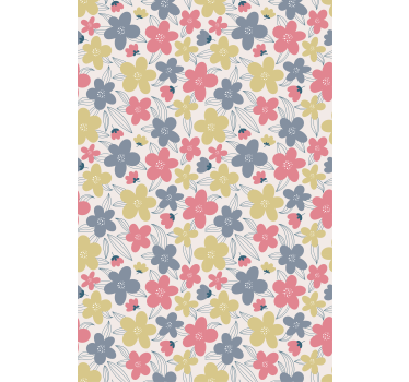 Scandinavian wallpaper light-colored floral pattern - TenStickers