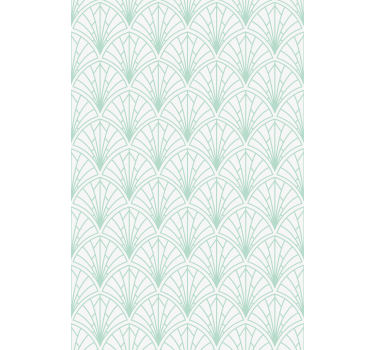 Scandinavian wallpaper light aquamarine leaves white - TenStickers