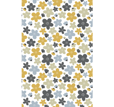 Scandinavian wallpaper pastel abstract flowers - TenStickers