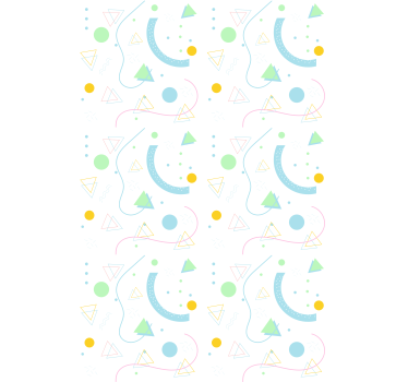 Scandinavian wallpaper green and blue triangle pattern - TenStickers