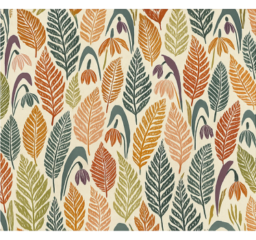Scandinavian wallpaper multicolour snowdrop flowers - TenStickers