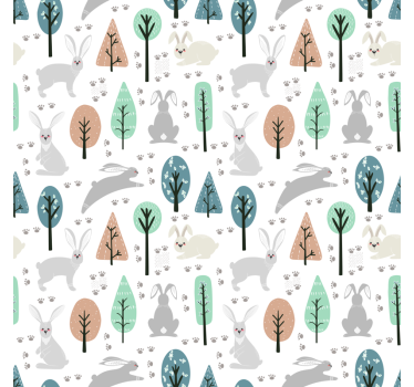 Scandinavian wallpaper nordic forest wildlife - TenStickers