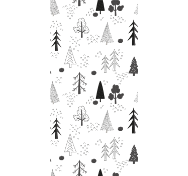 Scandinavian wallpaper white minimalistic trees - TenStickers