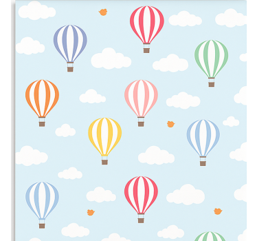 Scandinavian wallpaper pastel balloon adventure - TenStickers