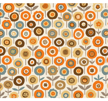 Scandinavian wallpaper colourful vintage flowers - TenStickers