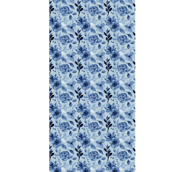 Office wallpaper vintage old blue on blue - TenStickers