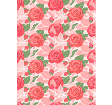 Office wallpaper roses on a pink background - TenStickers