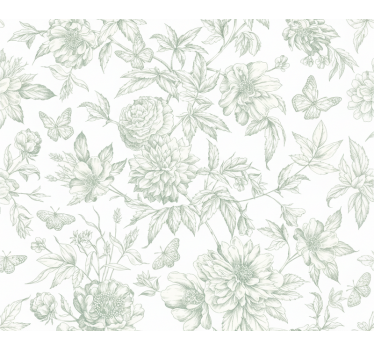 Master bedroom wallpaper blooming peonies design - TenStickers