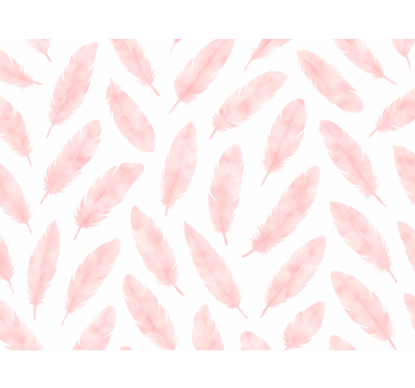 Master bedroom wallpaper pink feather design - TenStickers