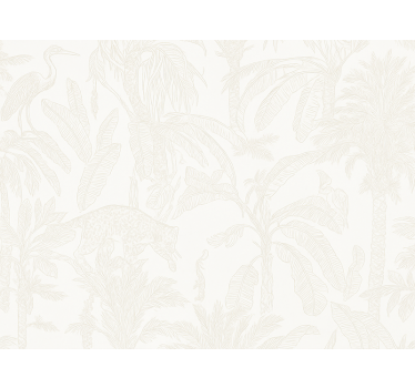 Master bedroom wallpaper light beige jungle - TenStickers