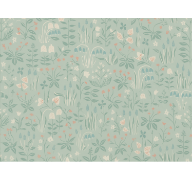 Master bedroom wallpaper scandi floral design - TenStickers