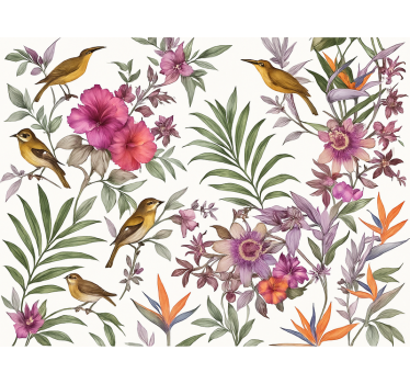 Master bedroom wallpaper colorful forest - TenStickers
