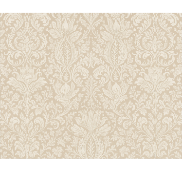 Master bedroom wallpaper classic beige floral - TenStickers