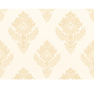 Master bedroom wallpaper classic beige damask - TenStickers