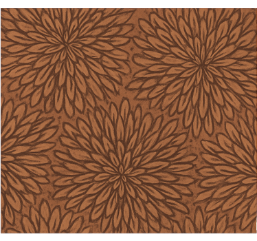 Wood effect wallpaper modern coral bloom burst - TenStickers