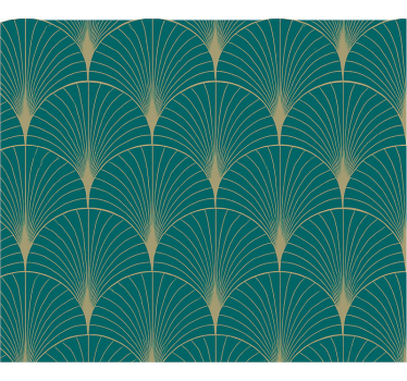 Master bedroom wallpaper blue gold art decor - TenStickers